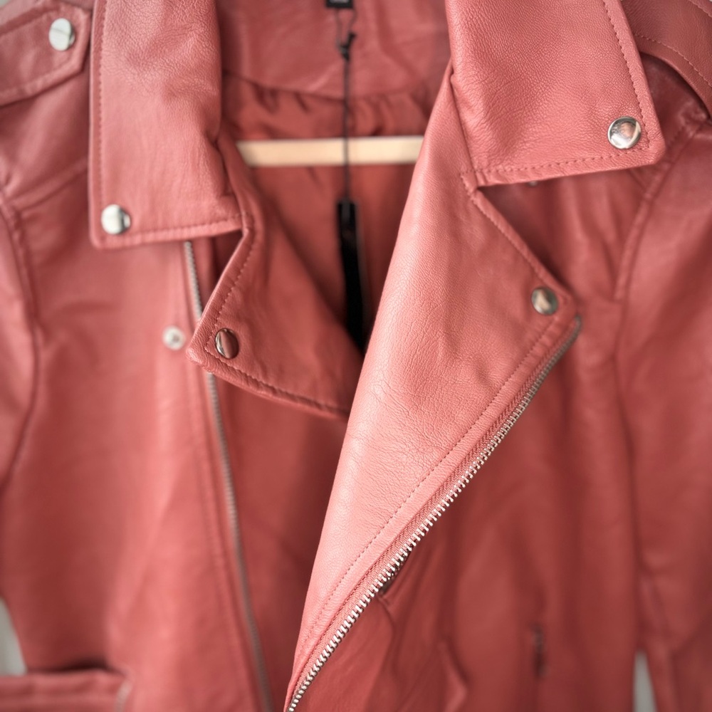 Women's Love Tree Pink Leather Jacket